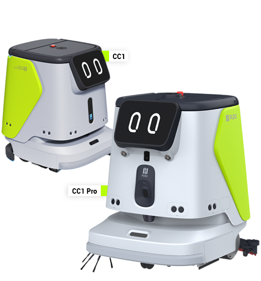 Zwei Saugroboter nebeneinander: Pudu CC1 und CC1 Pro.