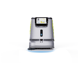 Pudu Robot CC1 auf einer weißen Oberfläche.