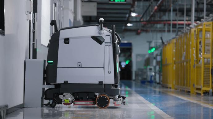 Autonomer Pudu BG1 Reinigungsroboter für kontinuierliche Bodenreinigung in Industrie und Gewerbe